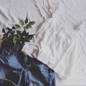 J. Crew Ruffle Slav Tank w Bow